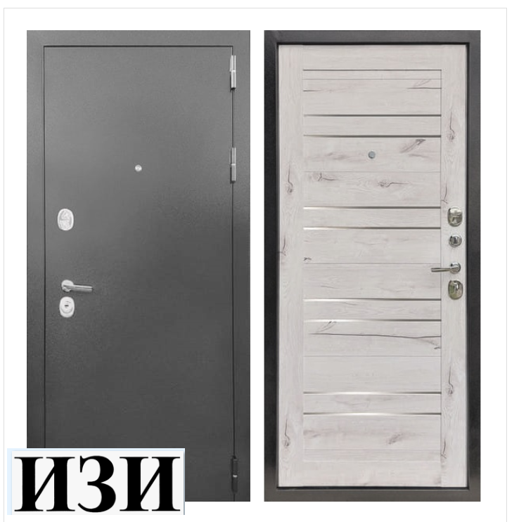 Входные двери Дублин Канадский дуб Арктик, горизонтальные вставки - зеркало. квартира