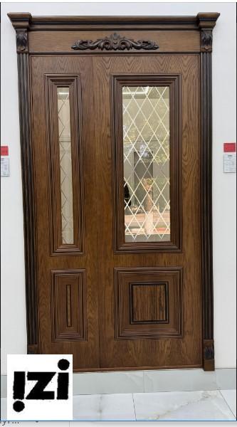 Межкомнатные двери Дебют 2100мм, шпон Коньяк стекло