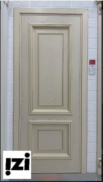 Межкомнатные двери Идеал 2000мм, шпон Жемчуг, золото стекло