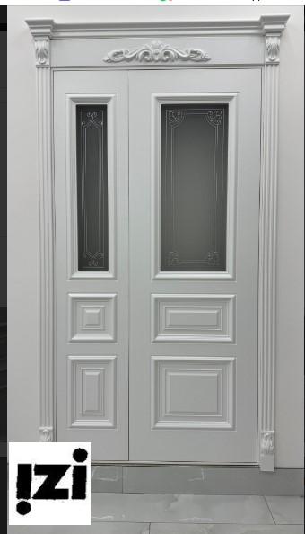 Межкомнатные двери Бостон 2000мм, эмаль белая стекло