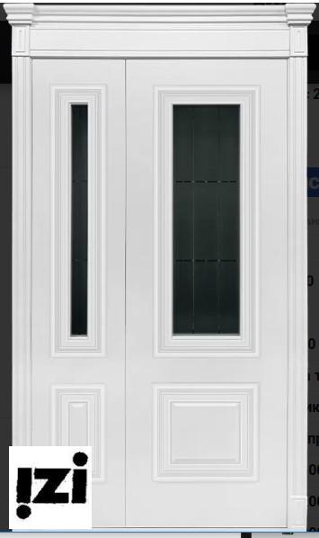 Межкомнатные двери Валенсия 2200мм, эмаль белая стекло