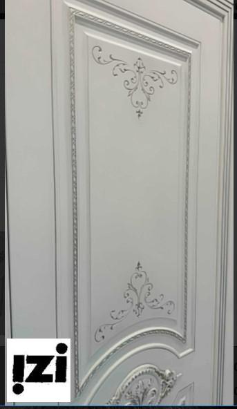 Межкомнатные двери Изабелла 2000мм, эмаль белая, серебро