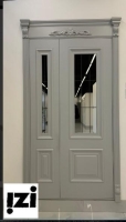 Межкомнатные двери Изабелла 2100мм, эмаль белая, серебро