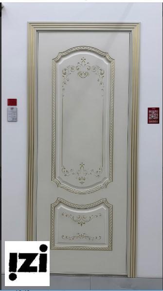 Межкомнатные двери Камила 2000мм, рал 9001, золото эмаль ДГ