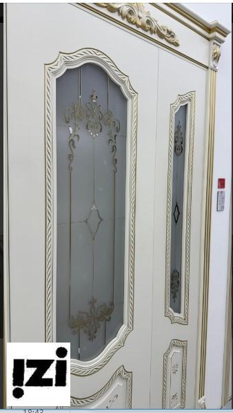 Межкомнатные двери Камила 2100мм, рал 9001, золото эмаль ДГ