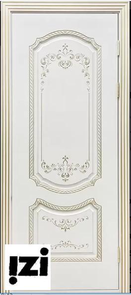 Межкомнатные двери Камила 2100мм, рал 9001, золото эмаль ДГ