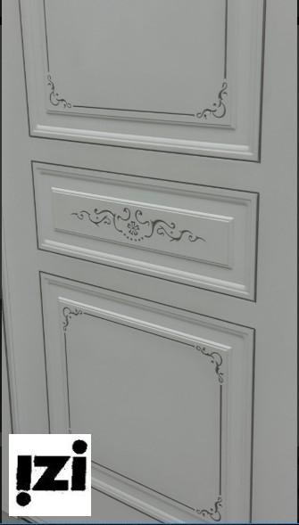 Межкомнатные двери  Рим 2000мм, эмаль белая, серебро эмаль ДГ