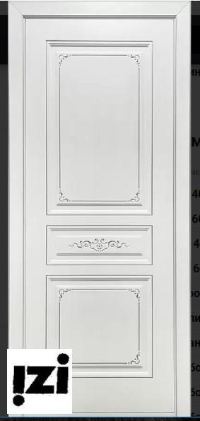 Межкомнатные двери  Рим 2000мм, эмаль белая, серебро эмаль ДГ