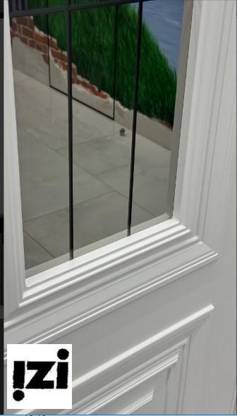 Межкомнатные двери Касабланка 2100мм, эмаль белая стекло