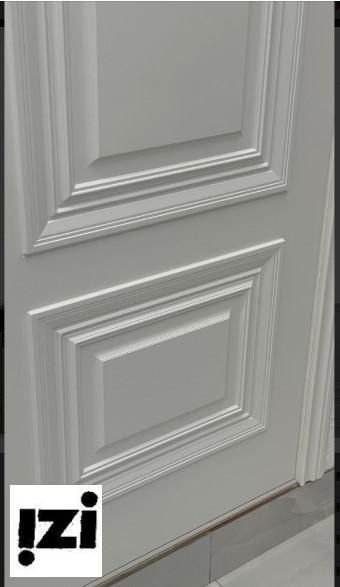 Межкомнатные двери Касабланка 2200мм, эмаль белая стекло