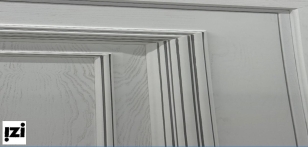 Межкомнатные двери Миранда 2100мм, шпон, эмаль белая, серебро