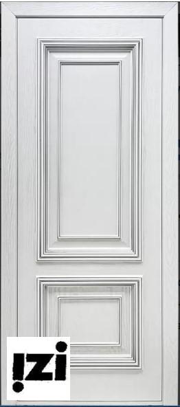 Межкомнатные двери Миранда 2200мм, шпон, эмаль белая, серебро