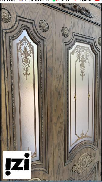 Межкомнатные двери Анталия 2150мм, шпон Орех стекло