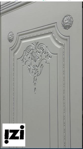 Межкомнатные двери Анталия 2150мм, рал 9010, серебро стекло