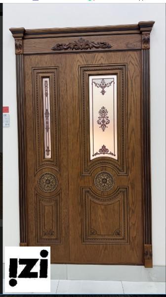 Межкомнатные двери Сан-ремо 2150мм, шпон Орех стекло