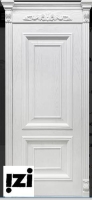 Межкомнатные двери Идеал 2200мм, шпон, эмаль белая стекло