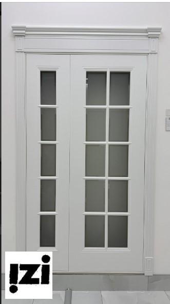 Межкомнатные двери Прованс 2000мм, эмаль белая стекло