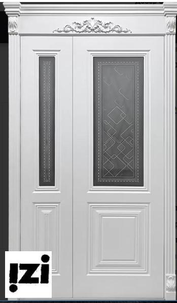 Межкомнатные двери Дельта 2000мм, эмаль белая стекло