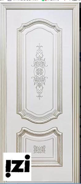 Межкомнатные двери Соло-R 2000мм, рал 9001, белое золото