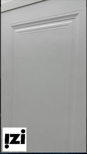 Межкомнатные двери Шелли 2000мм, эмаль белая скин стекло