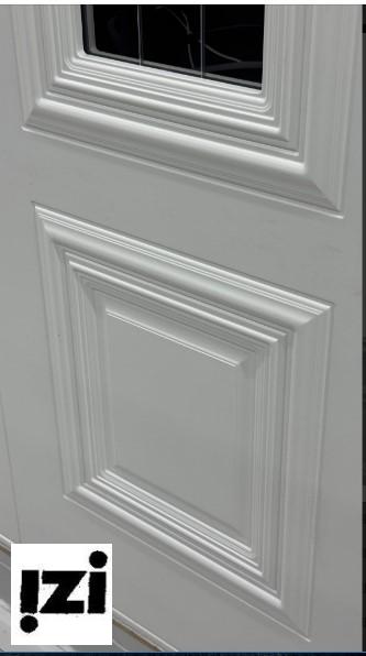 Межкомнатные двери Канто 2100мм, эмаль белая стекло