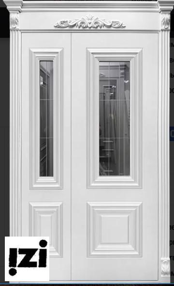 Межкомнатные двери Канто 2000мм, эмаль белая стекло