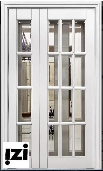 Межкомнатные двери Лондон 2100мм, эмаль белая стекло