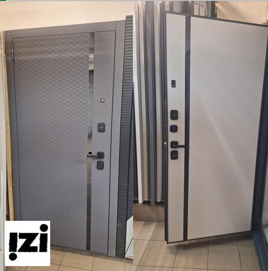 Входная дверь Дельта 10 Цвет "Графит софт" + Черный пластик