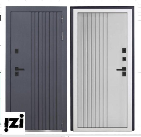 Входная дверь Хабар ТЕРМО 960/2050RAL 7024/8019  терморазрыв уличная дверь