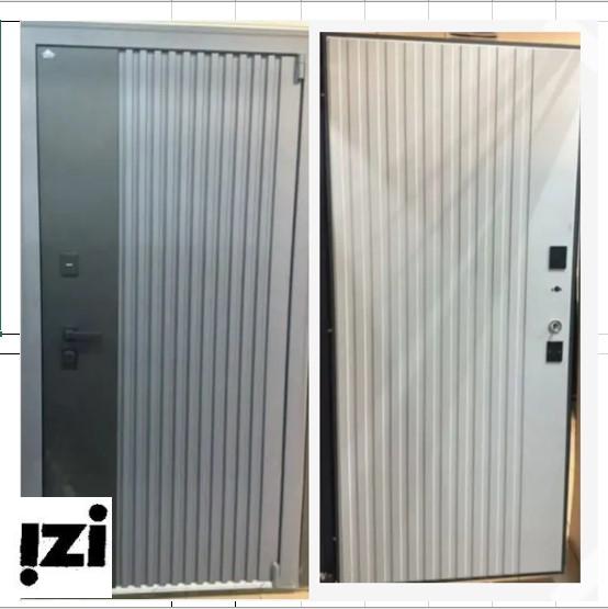 Входная дверь Хабар вставка RAL 8019 терморазрыв уличная дверь (заказная)