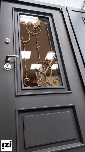 Входные двери Антарес ВИКТОРИЯ со стеклом и ковкой ТЕРМО терморазрыв