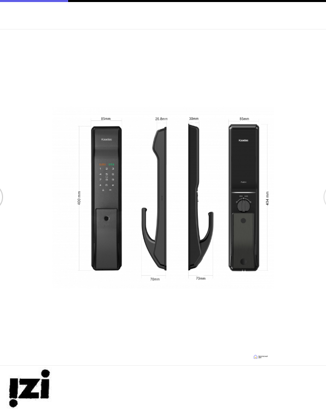 Врезной электронный дверной замок Kaadas K9-5W Black с отпечатком пальца