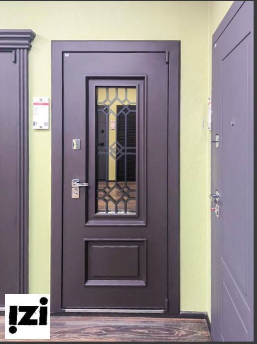 Входная дверь OIKO T 110 SP 2 Муар 8019/9003/Белый терморазрыв