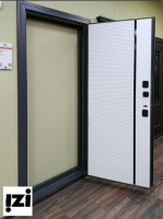 Входная дверь OIKO Termo 401 Антик серый / Белый терморазрыв