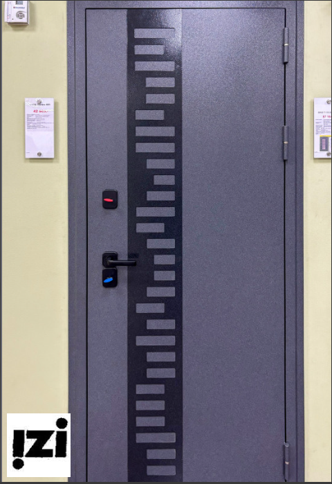 Входная дверь OIKO Termo 401 Антик серый / Белый терморазрыв