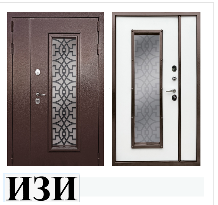 Входные двери  Камила  2200*1300 Под заказ  без терморазрыва медный антик