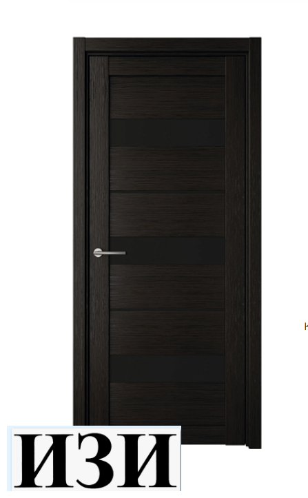 Дверь Прага Темный кипарис Эко-шпон Стекло черное в Ростове-на-Дону Альберо