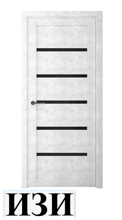 Межкомнатные двери Полотно Эко-шпон Вена  бетон светлый стекло графит