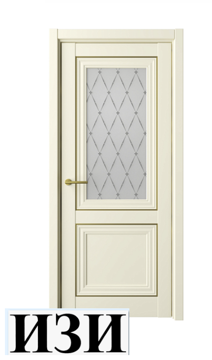 Дверь Прадо Ваниль Винил Стекло мателюкс "Гранд" Молдинг золото в Ростове-на-Дону