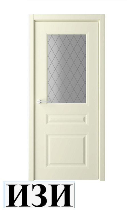Дверь Стиль-2 Слоновая кость  Эмаль Стекло "Топаз"  кромка В цвет полотна в Ростове-на-Дону Альберо