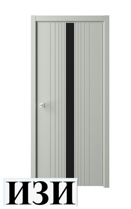 Межкомнатные двери ГЕОМЕТРИЯ-8 Полотно эмаль серый ЗЕРКАЛО Эмаль серая