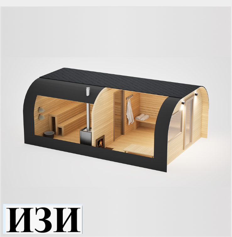 Двухсекционная баня квадро-хаус 2,5м х 5м (Квадро - Овал) Ростов на Дону