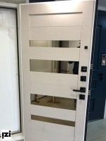 Входные двери со сменными панелями и готовые двери, Tesla, цвет дуб мелфорд софт lw, панель - tesla цвет ясень капучино софт зеркало bronze, дверь квартиры,