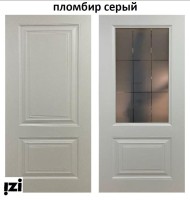 Межкомнатные двери К-2  пломбир серый стекло гравировка