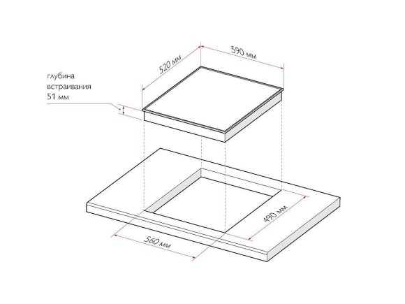 Индукционная варочная поверхность EVI 640F BL Черный